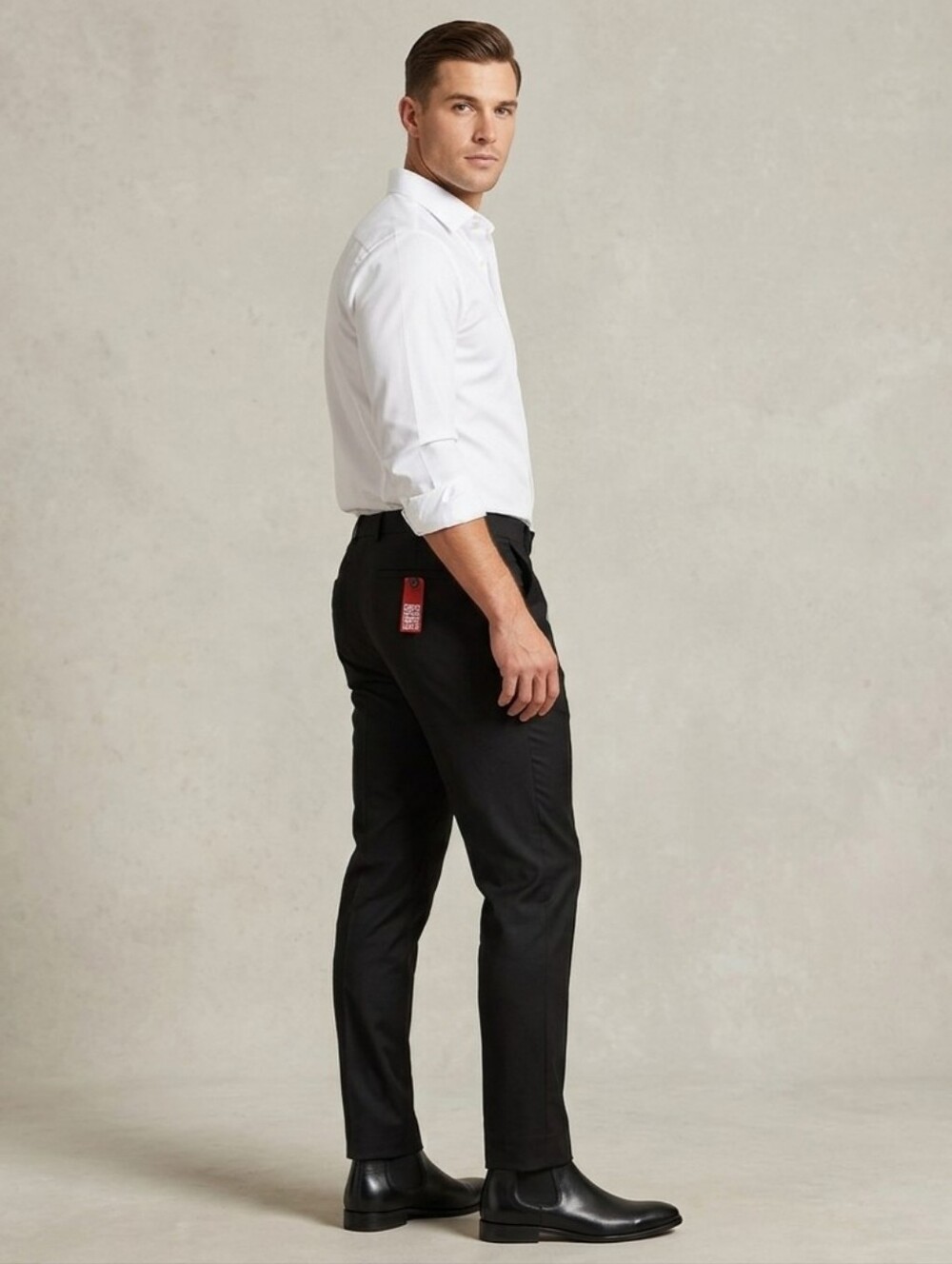 Billy London Men's Slim Fit Dress Pants Black Size 38W x 30L New With Tags